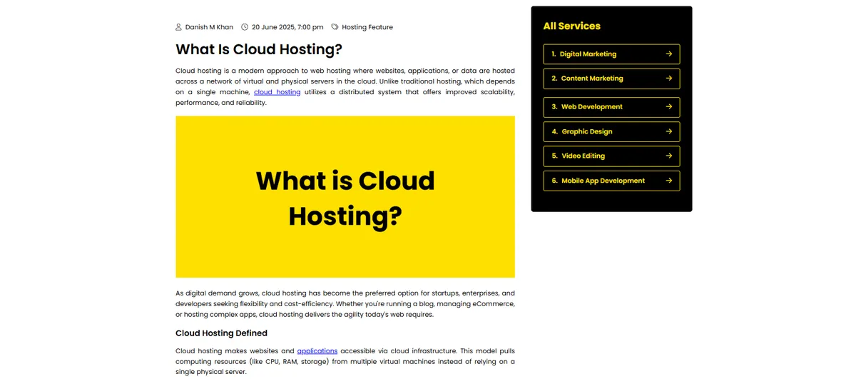 Blog article: What is cloud hosting?