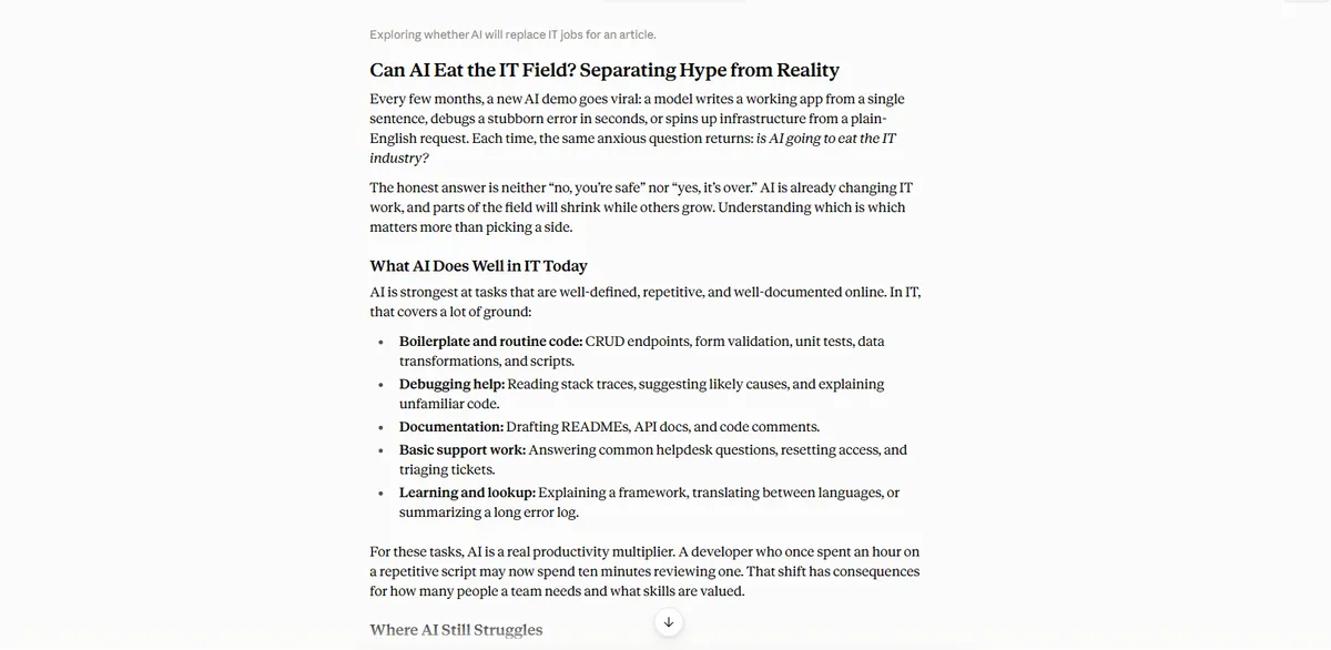 Article: Can AI eat the IT field?