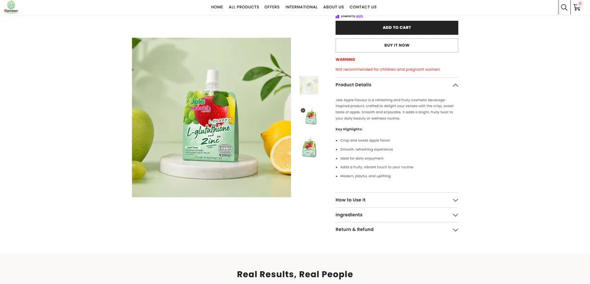 Rameen Naturals product page