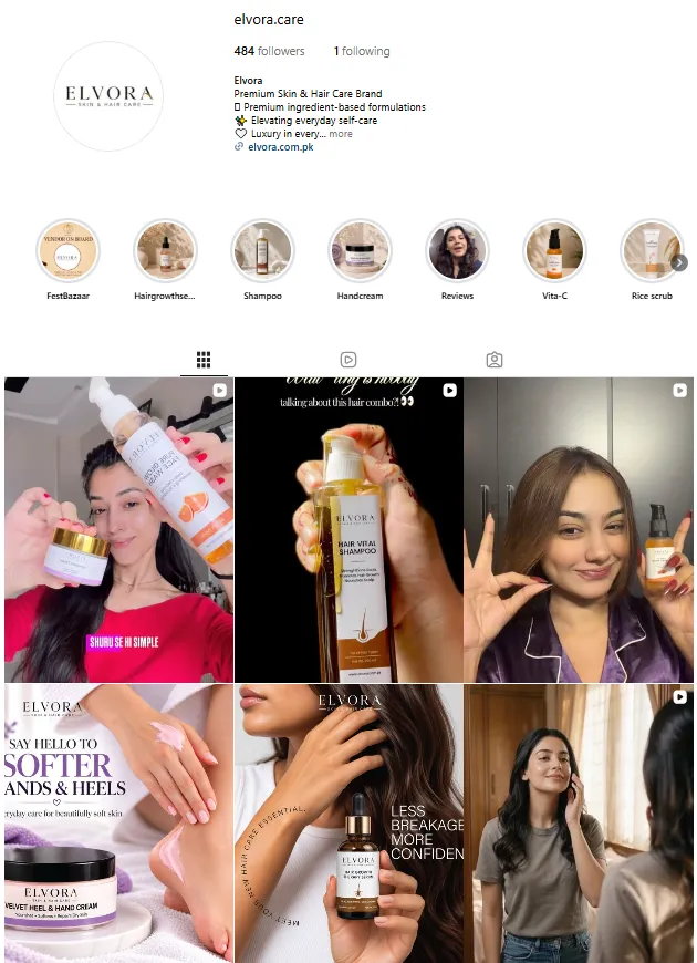 Elvora Instagram feed